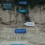 Geological deposit layers at Ashfall Beds State Historical Park in Nebraska.