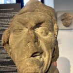 From the Museum of the construction of the Cathedral in Strasbourg, which contains many artifacts no longer in the cathedral. Statue of a man with a disfigured face.