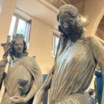 From the Museum of the construction of the Cathedral in Strasbourg, which contains many artifacts no longer in the cathedral. Statues representing Christianity (woman with cross and chalice) and Judaism (blindfolded woman).