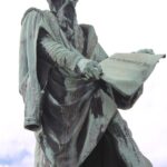 Statue of Gutenberg in Place Gutenberg, near the Cathedral. Gutenberg spent part of his career in Mainz, and part in Strasbourg. He invented the printing press, which forever changed the ability to preserve and spread information and ideas.