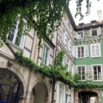 An old courtyard in downtown Strasbourg, France.