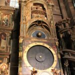 The Horlogue Astronomique in the Cathedral at Strasbourg. At the time the Cathedral at Notre Dame reached its final height, the Copernican system (the planets revolve around the sun) was heresy. A few centuries later, when the Horlogue Astronomique (astronomical clock) was completed, it contained a portrait of Copernicus (middle left).