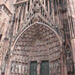 The facade of the Cathedral in Strasbourg contains hundreds of sculptures crammed together.