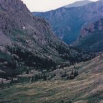 Alpine tundra above subalpine conifers near Crestone, Colorado.