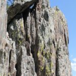 Steep shale rocks of Razorback Ridge, near Hisega, in the Black Hills of South Dakota.