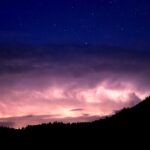 Time exposure of a thunderstorm at night in the Black Hills of South Dakota.