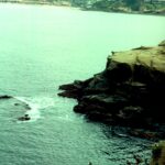 Cliffs north of San Diego, Pacific Ocean, California.