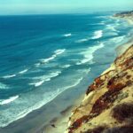 Cliffs north of San Diego, Pacific Ocean, California.