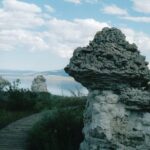 Alkaline deposits left by the receding shoreline of Mono Lake in the rain shadow of the Sierra Nevada. The lake has been getting smaller partly because water from the watershed has been pumped to Los Angeles. The mineral concentration of the lake has thus increased.