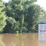 Flooding in 2015 raised the level of Lake Texoma between Oklahoma and Texas.