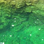 Green clear water in Lynn Canyon, north of Vancouver, British Columbia.