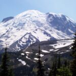 Mt. Rainier, Washington, as seen from the subalpine forest.